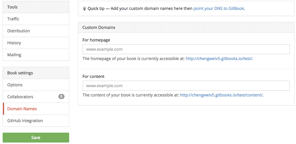 domain name config